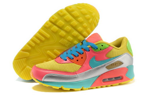 Nike Air Max 90 Womenss Shoes Yellow Blue Best Price